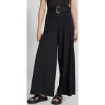 Schwarze Unifarbene MAC Jeans Bundfaltenhosen aus Baumwollmischung für Damen Größe S 