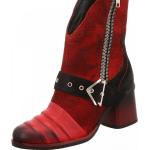 Rote Maciejka Damenschuhe mit Reißverschluss in Breitweite aus Leder Größe 41 mit Absatzhöhe 5cm bis 7cm 