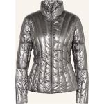 Silberne Gesteppte Mackage Stehkragen Daunenjacken Metallic mit Reißverschluss aus Nylon für Damen Größe XS 