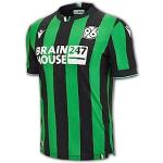 Macron Hannover 96 Auswärtstrikot 23 24 grün-schwarz H96 Away Shirt Fan Jersey, Größe:L