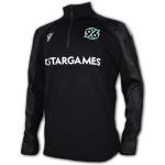 Macron Hannover 96 Training 1/4 Zip Top 23 24 schwarz H96 Shirt Jersey Trikot, Größe:L