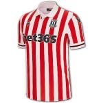 Macron Stoke City FC Heimtrikot 23 24 rot-weiß SCFC Home Shirt Fan Jersey, Größe:L