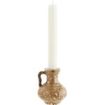Senfgelbe Rustikale Madam Stoltz Kerzenständer & Kerzenhalter aus Steingut 