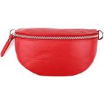 Rote Vintage Damenbauchtaschen & Damenhüfttaschen aus Glattleder 
