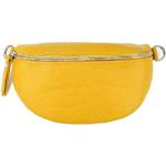 Gelbe Vintage Damenbauchtaschen & Damenhüfttaschen aus Glattleder 