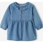 Blaue Vertbaudet Kinderjeanskleider aus Baumwolle für Babys Größe 68 