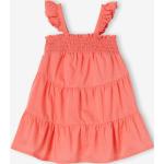Pinke Vertbaudet Kinderspitzenkleider mit Volants aus Baumwolle für den für den Sommer 