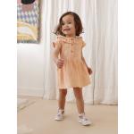 Orange Kurzärmelige Vertbaudet Kinderkragenkleider aus Baumwolle für Babys Größe 68 für den für den Sommer 