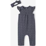 Blaue Vertbaudet Kinderplaysuits & Kurze Overalls für Kinder aus Baumwolle für Mädchen Größe 86 