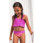 Lila Cupshe Bandeau Bikinis für Kinder mit Rüschen 