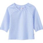 Hellblaue Gestreifte Topolino Bio Nachhaltige Kinderblusenshirts aus Baumwollmischung für Mädchen Größe 110 