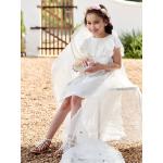 Weiße Boho Vertbaudet Kinderspitzenkleider mit Reißverschluss aus Baumwolle Größe 116 