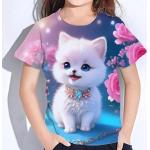 Kurzärmelige Printed Shirts für Kinder & Druck-Shirts für Kinder mit Tiermotiv aus Pelz maschinenwaschbar für Mädchen für den für den Herbst 