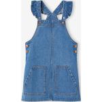 Blaue Vertbaudet Kinderkleider mit Volants aus Baumwolle für Mädchen Größe 98 