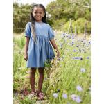 Blaue Kinderjeanskleider aus Baumwolle für Mädchen Größe 116 für den für den Frühling 