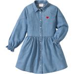 Blaue Topolino Stehkragen Kinderjeanskleider aus Denim für Mädchen Größe 134 