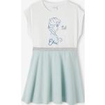 Himmelblaue Kurzärmelige Die Eiskönigin Kinderkleider mit Glitzer aus Baumwolle Größe 98 
