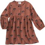 Hellbraune Bio Druckkleider & bedruckte Kinderkleider aus Baumwolle für Mädchen Größe 104 