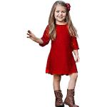 Unifarbene Elegante Langärmelige Kinderspitzenkleider mit Reißverschluss aus Spitze für Mädchen für den für den Herbst 