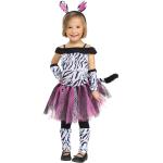 Pinke Zebra-Kostüme aus Polyester für Kinder Größe 104 