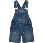 Blaue Bestickte Topolino Jeans-Latzhosen für Kinder mit Knopf aus Denim für Mädchen Größe 152 