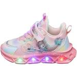Rosa LED Schuhe & Blink Schuhe mit Glitzer mit Klettverschluss rutschfest für Kinder Größe 29 