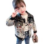Schwarze Maxi Lange Kinderlederjacken aus Leder für Mädchen 