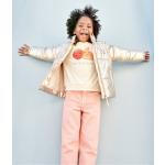 Graue Gestreifte Wasserdichte Vertbaudet Stehkragen Kinderkapuzenmäntel mit Reißverschluss aus Polyamid für Mädchen Größe 134 