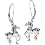 Silberne Motiv Runde Pferde Ohrringe mit Pferdemotiv für Kinder zur Kommunion 
