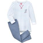 Hellblaue Gestreifte TCHIBO Bio Kinderschlafanzüge & Kinderpyjamas aus Baumwolle Größe 170 