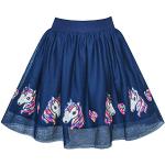 Blaue Sunny Fashion Midi Knielange Kinderröcke mit Einhornmotiv mit Pailletten aus Baumwolle für Mädchen Größe 110 für den für den Winter 