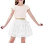 Weiße Sterne Sunny Fashion Midi Knielange Kinderröcke aus Baumwolle für Mädchen Größe 134 für den für den Winter 