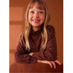Schokoladenbraune Rollkragen Kinderrollkragenshirts aus Viskose für Mädchen Größe 146 