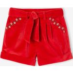 Rote Elegante Kindershorts  mit Reißverschluss aus Baumwolle für Mädchen Größe 98 