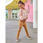 Braune Bestickte Vertbaudet Kinderhosen mit Nieten mit Reißverschluss aus Baumwolle für Mädchen Größe 146 