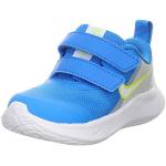 Blaue Unifarbene Nike Star Runner 2 Low Sneaker mit Klettverschluss aus Leder Stoßdämpfend für Kinder Größe 27 