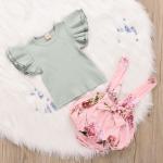 Unifarbene Casual Kurzärmelige Kinder T-Shirts aus Baumwollmischung für Mädchen für den für den Sommer 