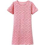 Rosa Kurzärmelige Kindernachthemden & Kindernachtkleider mit Kirschenmotiv aus Baumwolle für Mädchen für den für den Sommer 