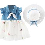 Rosa Unifarbene Kurzärmelige Kinderkleider Sets mit Rüschen aus Tüll für Babys 