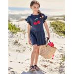 Blaue Motiv Kindersommerkleider aus Baumwolle für Mädchen Größe 116 für den für den Sommer 