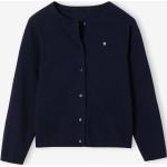 Blaue Bestickte Kinderübergangsjacken mit Glitzer mit Knopf aus Baumwolle für Mädchen Größe 146 
