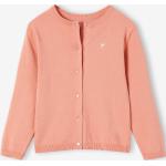 Peachfarbene Bestickte Kinderübergangsjacken mit Glitzer mit Knopf aus Baumwolle für Mädchen Größe 134 