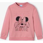 Reduzierte Rosa Langärmelige Minnie Mouse Entenhausen Minnie Maus Kindersweatshirts mit Maus-Motiv mit Glitzer aus Baumwolle für Mädchen Größe 110 für den für den Herbst 