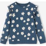 Blaue Bestickte Vertbaudet Kindersweatshirts mit Volants aus Baumwolle für Mädchen Größe 140 