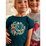 Grüne Motiv Kurzärmelige Vertbaudet Pailletten Shirts für Kinder mit Pailletten aus Baumwolle für Mädchen 