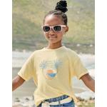 Pastellgelbe Kurzärmelige Printed Shirts für Kinder & Druck-Shirts für Kinder aus Jersey für Mädchen Größe 116 