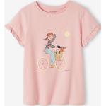 Rosa Kurzärmelige Bio Kinder T-Shirts mit Glitzer aus Baumwolle für Mädchen Größe 158 