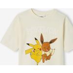Beige Kurzärmelige Pokemon Printed Shirts für Kinder & Druck-Shirts für Kinder aus Baumwolle für Mädchen Größe 146 