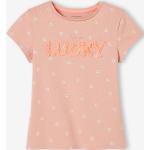 Rosa Blumenmuster Kurzärmelige Vertbaudet Kinder T-Shirts mit Blumenmotiv aus Baumwolle Handwäsche für Mädchen Größe 146 