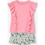 Rosa Blumenmuster Vertbaudet Kinder T-Shirts mit Volants aus Jersey für Mädchen Größe 98 für den für den Sommer 